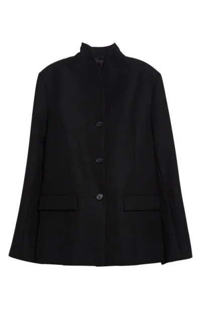 Totême Shawl Lapels Single-breasted Wool Blazer In Black