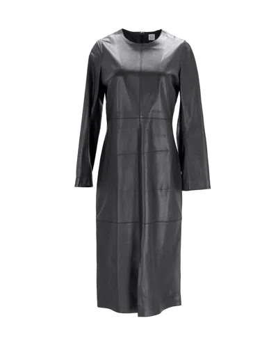 Totême Toteme Paneled Midi Dress In Black Leather