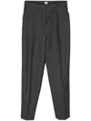 Totême Mélange-effect Tailored Trousers In Black Melange
