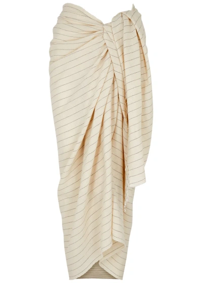 Totême Pinstriped Cotton Sarong In Neutral
