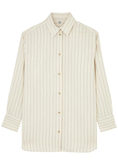Totême Pinstriped Viscose-blend Shirt In Cream