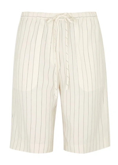 Totême Pinstriped Shorts In Cream