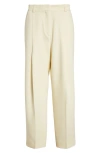 Totême Toteme Pleat Front Straight Leg Pants In Butter