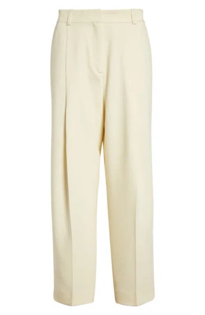 Totême Toteme Pleat Front Straight Leg Pants In Butter