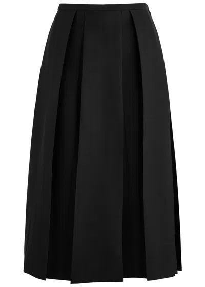 TOTÊME TOTEME PLEATED WOOL AND SILK-BLEND MIDI SKIRT