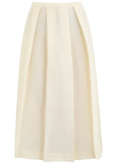 Totême White Skirt With Cannon Pleats