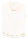 Totême Sleeveless Funnel-neck Blouse In Macadamia