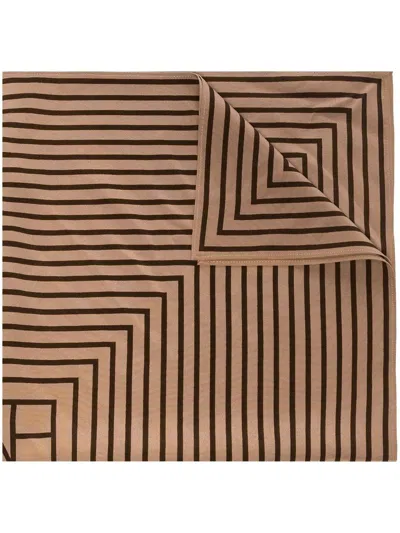 Totême Printed Silk Scarf In Brown