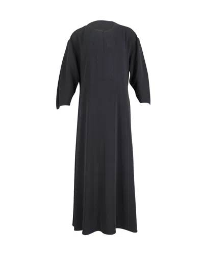 Totême Toteme Quarter-sleeve Maxi Dress In Black Polyester