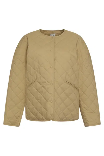 Totême Toteme Quilted Jacket With Snaps In Beige