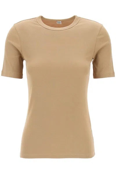 TOTÊME TOTEME RIBBED JERSEY T-SHIRT FOR A WOMEN