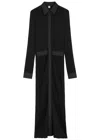Totême Womens Button-down Knitted Shirt Maxi Dress Black