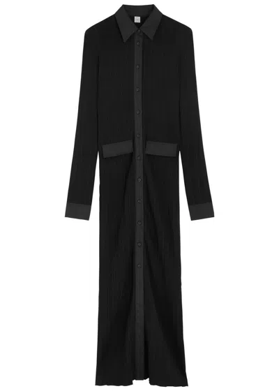 TOTÊME TOTEME RIBBED KNIT-JERSEY MAXI SHIRT DRESS