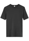 Totême Toteme Women's Black Logo-embroidered Organic Cotton T-shirt In Grey