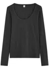 Totême Black Classic Long Sleeve T-shirt In Grey