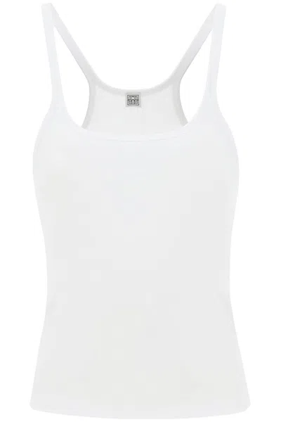 Totême Toteme Women's Scoop Neck Rib Tank Top In White