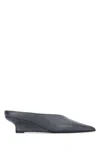 Totême Toteme Women Sharp Lizard-embossed Wedge Mules In Darkgrey