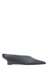 Totême Toteme Women Sharp Lizard-embossed Wedge Mules In Darkgrey