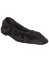Totême Womens Black The Gathered Square-toe Satin Flats In Black