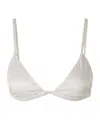 Totême Satin Bikini Top In White