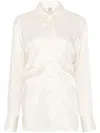 Totême Toteme Slouch Waist Satin Button-up Shirt In White