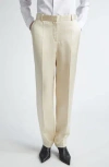 Totême Low-waist Satin Trousers In Ecru