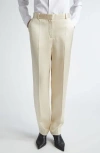 Totême Low-waist Satin Trousers In Ecru