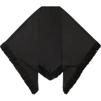 Totême Toteme Satin Tuxedo Scarf In Black