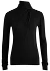 Totême Toteme Scarf-effect Wool-blend Jumper In Black