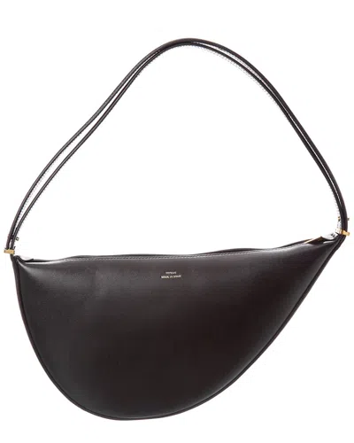 Totême Toteme Scooped Leather Shoulder Bag In Black
