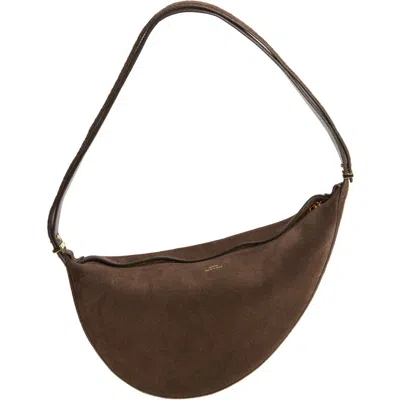 Totême Toteme Scooped Suede Sling Bag In Pepper