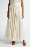 Totême Plissé Organic Cotton Chiffon Maxi Skirt In Meringue
