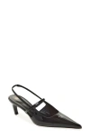 Totême The Sharp 50 Patent-leather Slingback Pumps In Black
