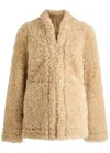 Totême Toteme Shearling Jacket In Beige