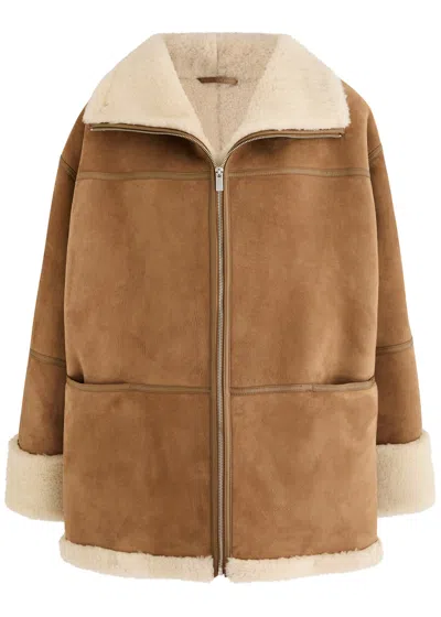TOTÊME TOTEME SHEARLING-TRIMMED SUEDE JACKET