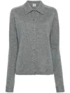 Totême Straight-collar Cashmere Shirt In Grey