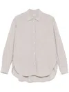 Totême Mélange-effect Wool Shirt In Pale Grey Mélange