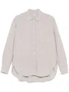 Totême Mélange-effect Wool Shirt In Pale Grey Mélange