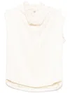Totême Sleeveless Funnel-neck Blouse In Macadamia