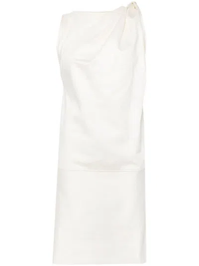 Totême Sleeveless Flared Midi Dress In Beige