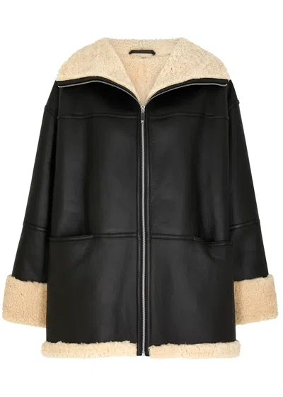Totême Black Signature Shearling Jacket