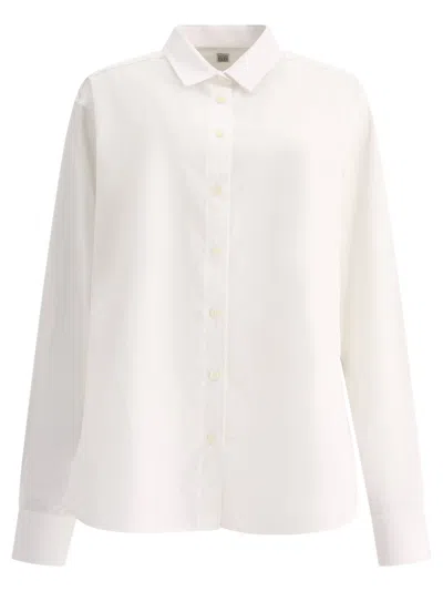 Totême Relaxed Long-sleeved Shirt In White