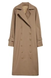 Totême Toteme Signature Water Repellent Trench Coat In Khaki