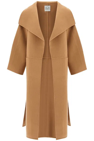 Totême + Net Sustain Signature Wool-blend Coat In Brown