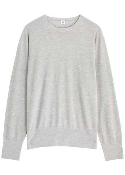 Totême Toteme Silk-blend Jumper In Grey