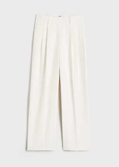 Totême Toteme Silk Cotton Cord Trousers Meringue In White