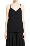 Totême Contrast Satin Cami Dress Black In Black