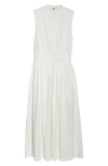 Totême Off-white Sleeveless Cotton Tee Maxi Dress In Off White