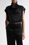 Totême Toteme Sleeveless Funnel Neck Top In Black