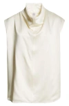 Totême Sleeveless Funnel-neck Blouse In Macadamia